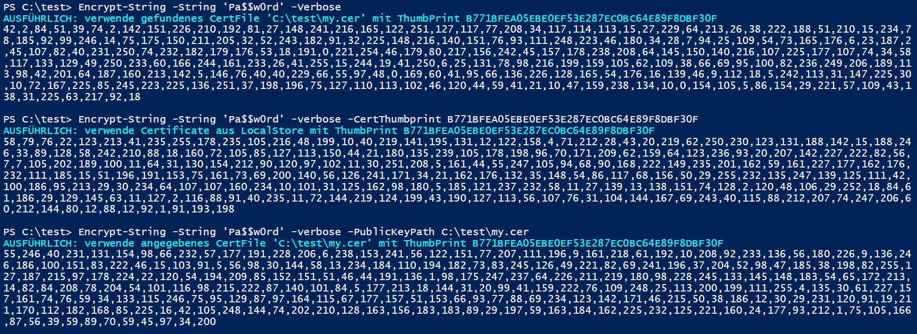 , Show-EncryptionAsymmetric