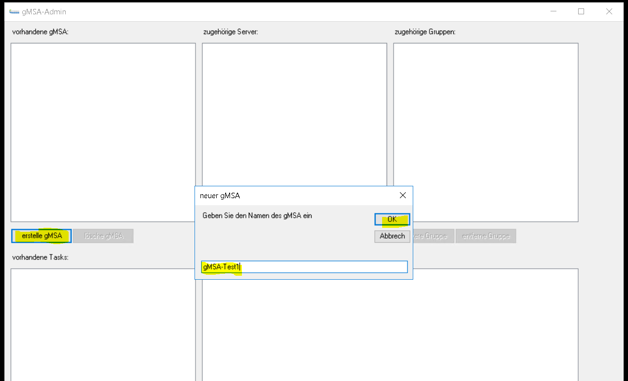 Group Managed Service Accounts mit einer GUI steuern: gMSA-Admin