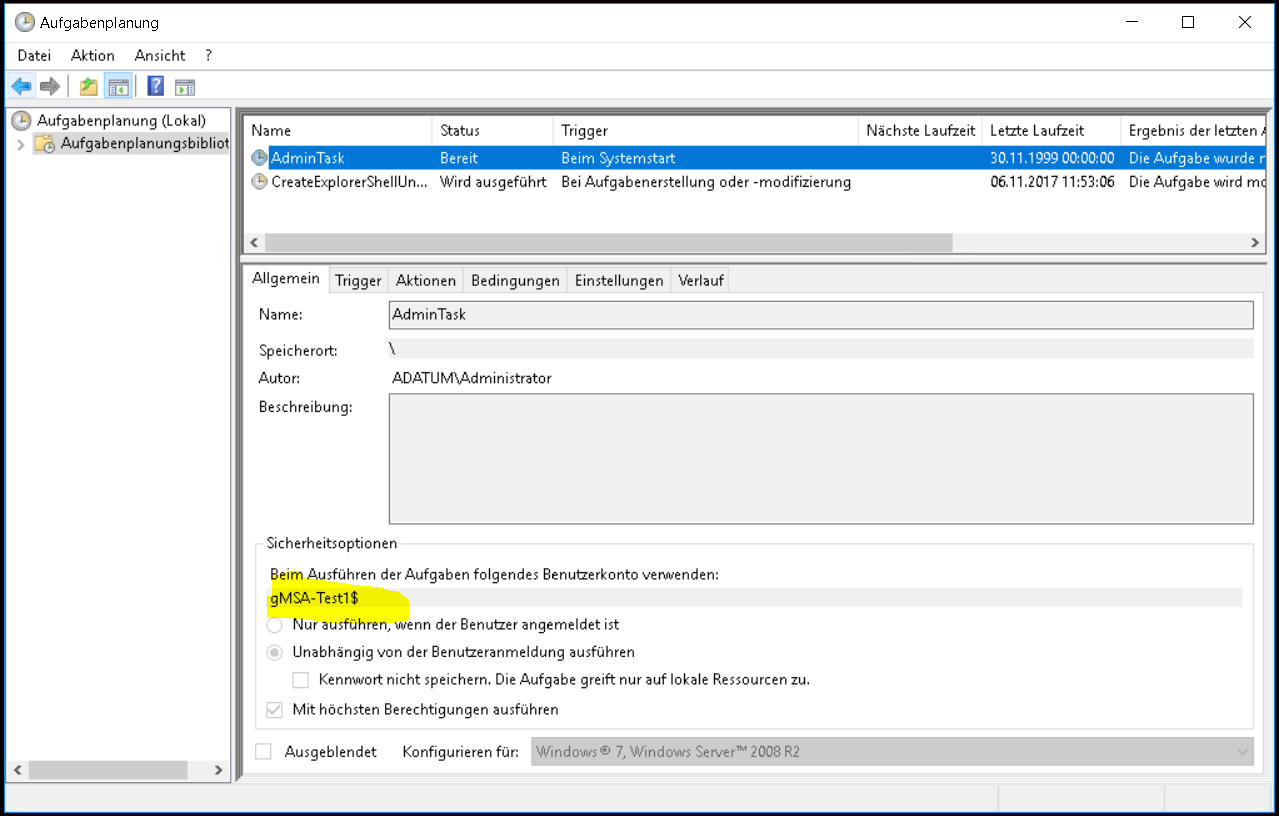 Group Managed Service Accounts mit einer GUI steuern: gMSA-Admin