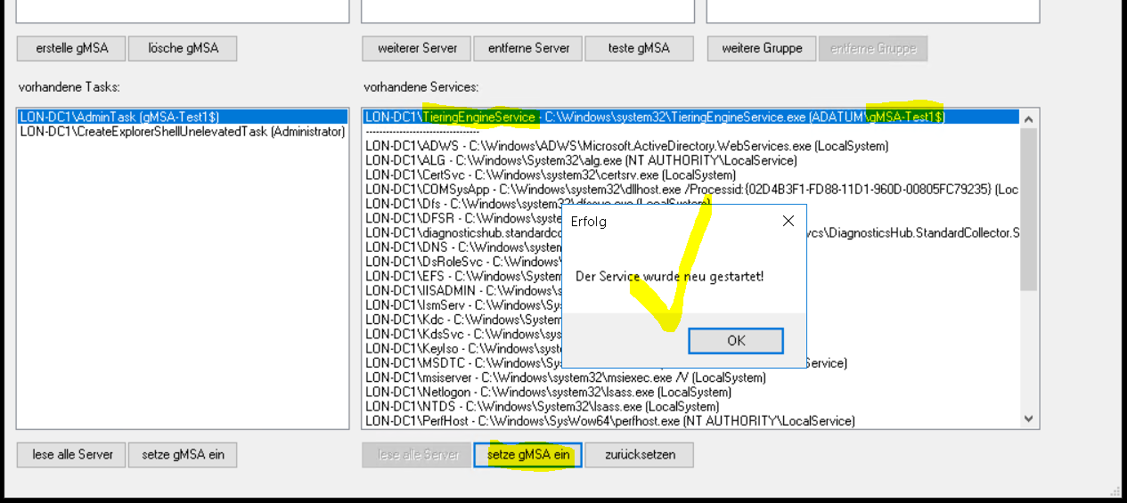 Group Managed Service Accounts mit einer GUI steuern: gMSA-Admin