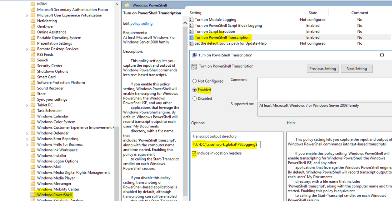 PS-Security &#8211; PowerShell Transcription