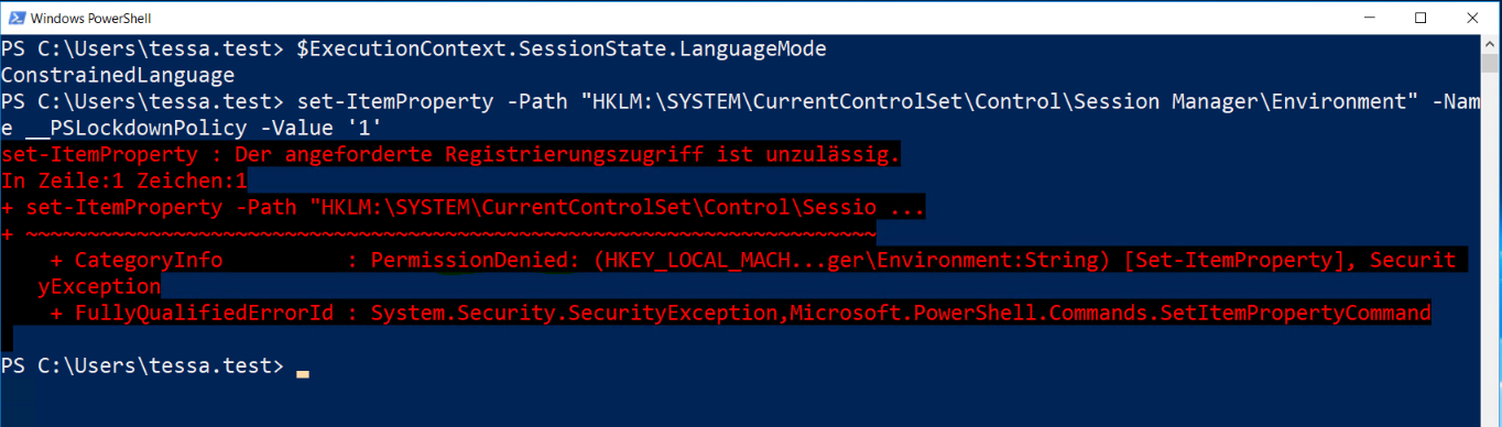 PS-Security &#8211; PowerShell Constrained Language Mode (PSLockDown)