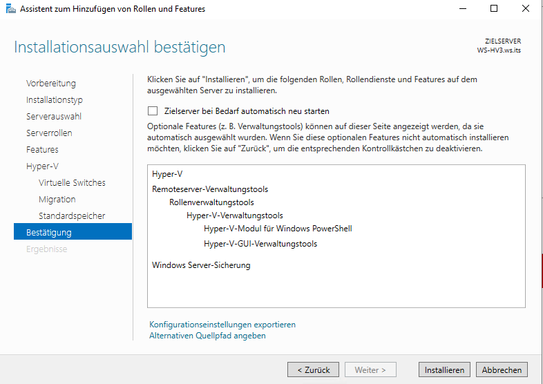 Serie „Migration auf Windows Server 2019“ &#8211; Neuinstallation von WS-HV3 (Hyper-V)