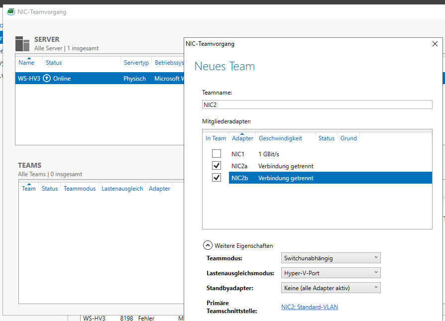 Serie „Migration auf Windows Server 2019“ &#8211; Neuinstallation von WS-HV3 (Hyper-V)