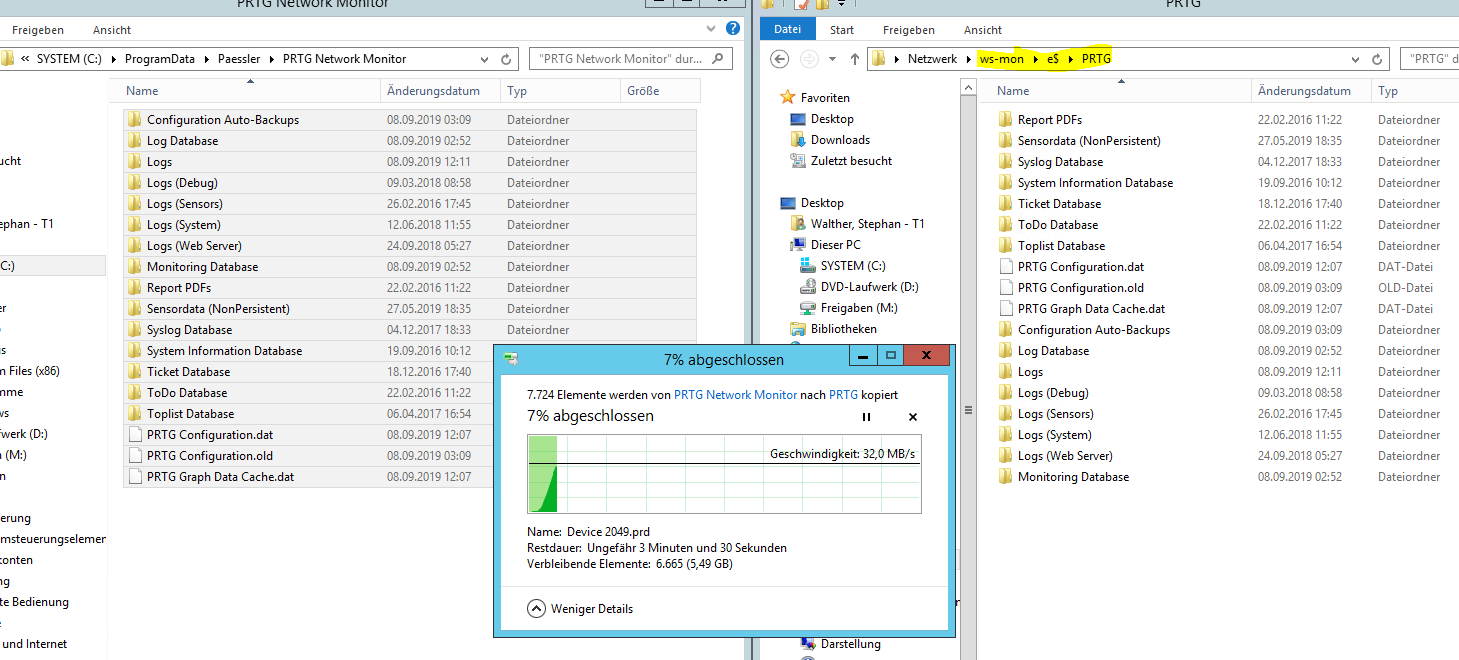 Serie „Migration auf Windows Server 2019“ – Migration von PRTG &#038; SYSLOG (WS-MON)
