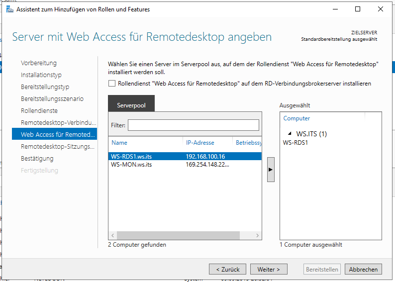 Serie „Migration auf Windows Server 2019“ – Installation eines HTML5-RDS-Servers (WS-RDS1)