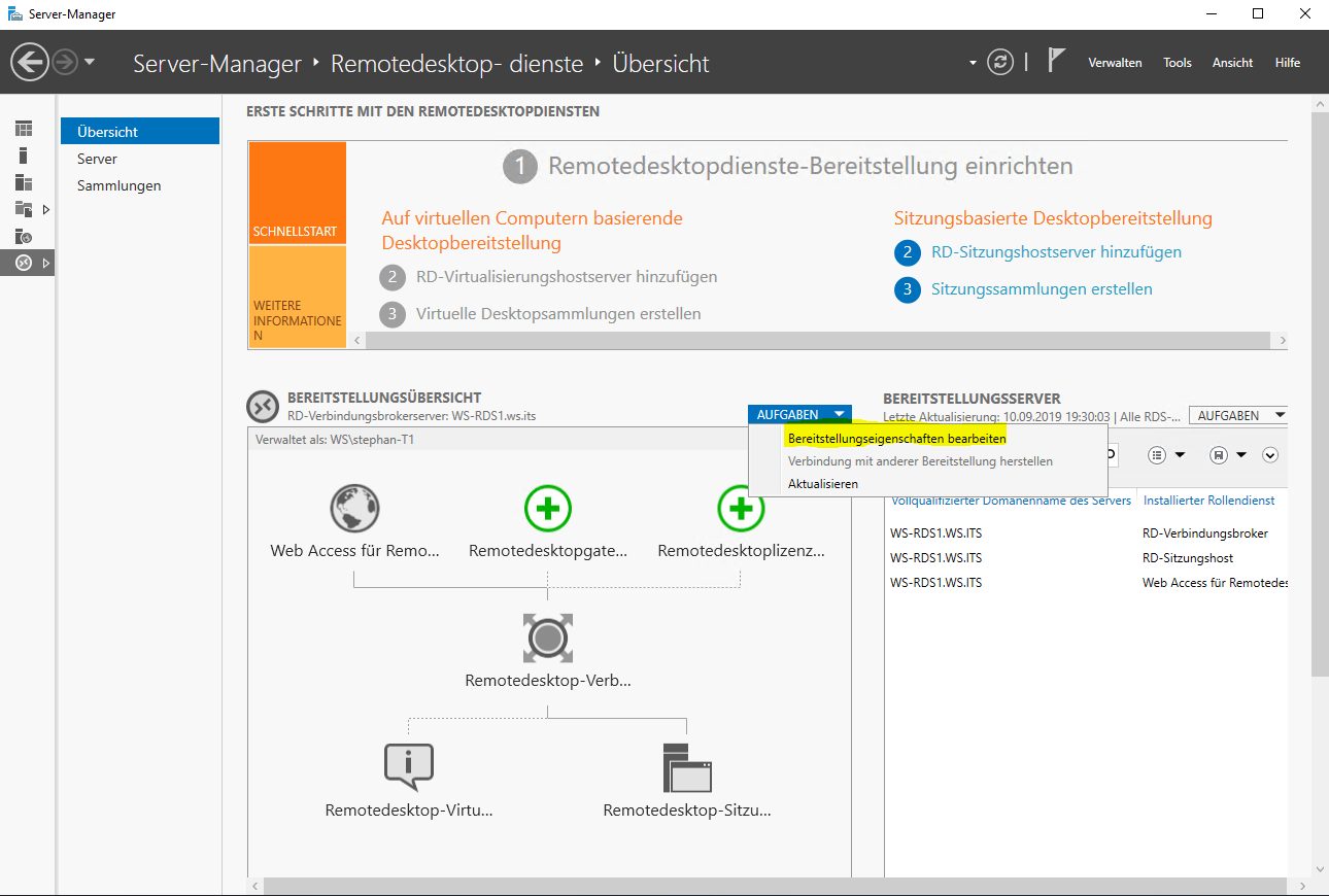 Serie „Migration auf Windows Server 2019“ – Installation eines HTML5-RDS-Servers (WS-RDS1)