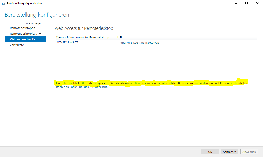 Serie „Migration auf Windows Server 2019“ – Installation eines HTML5-RDS-Servers (WS-RDS1)