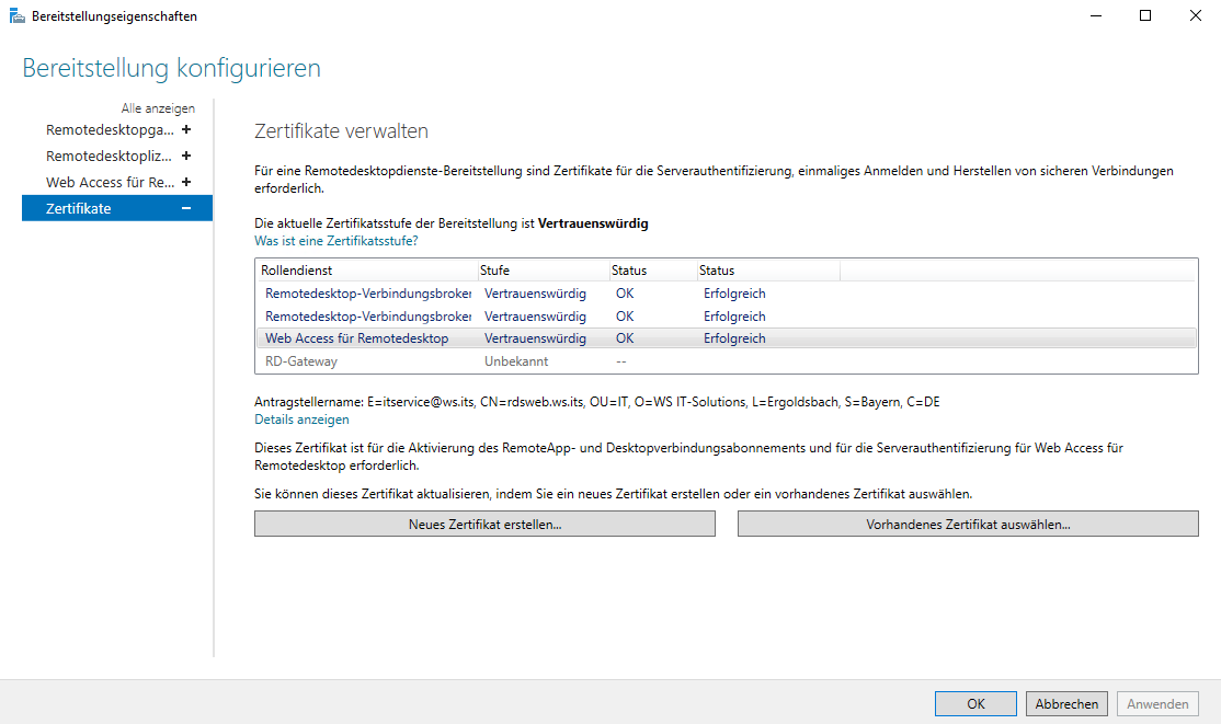 Serie „Migration auf Windows Server 2019“ – Installation eines HTML5-RDS-Servers (WS-RDS1)