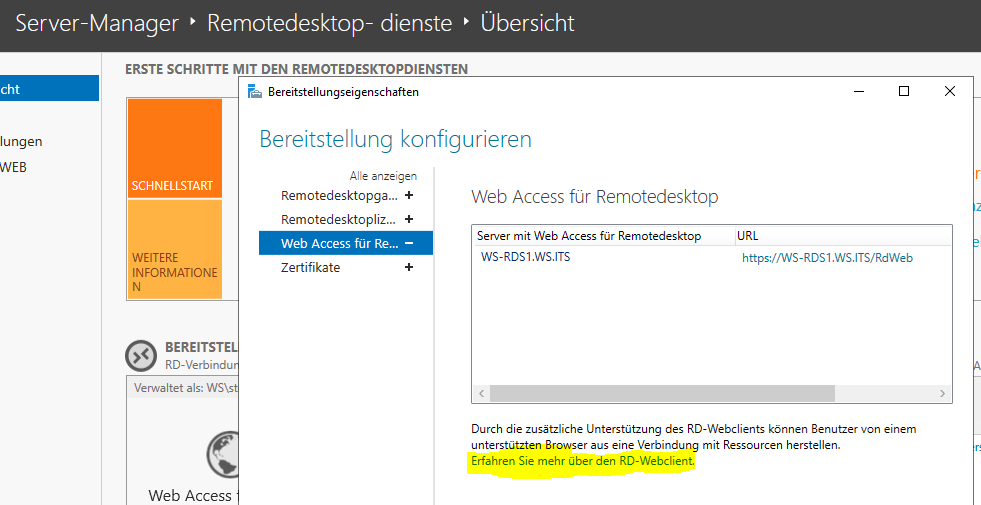 Serie „Migration auf Windows Server 2019“ – Installation eines HTML5-RDS-Servers (WS-RDS1)