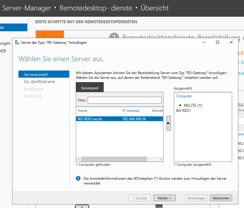 Serie „Migration auf Windows Server 2019“ – Installation eines HTML5-RDS-Servers (WS-RDS1)