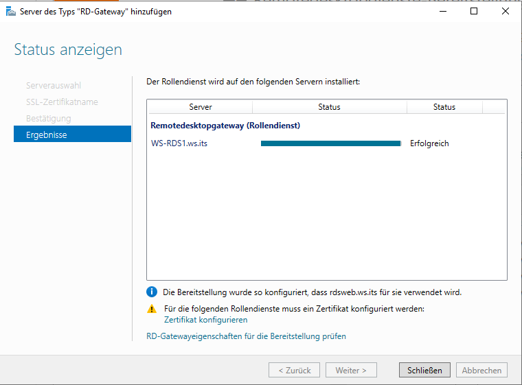 Serie „Migration auf Windows Server 2019“ – Installation eines HTML5-RDS-Servers (WS-RDS1)