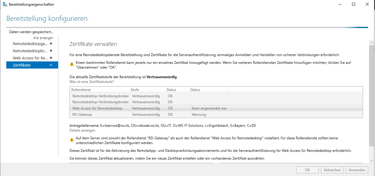 Serie „Migration auf Windows Server 2019“ – Installation eines HTML5-RDS-Servers (WS-RDS1)