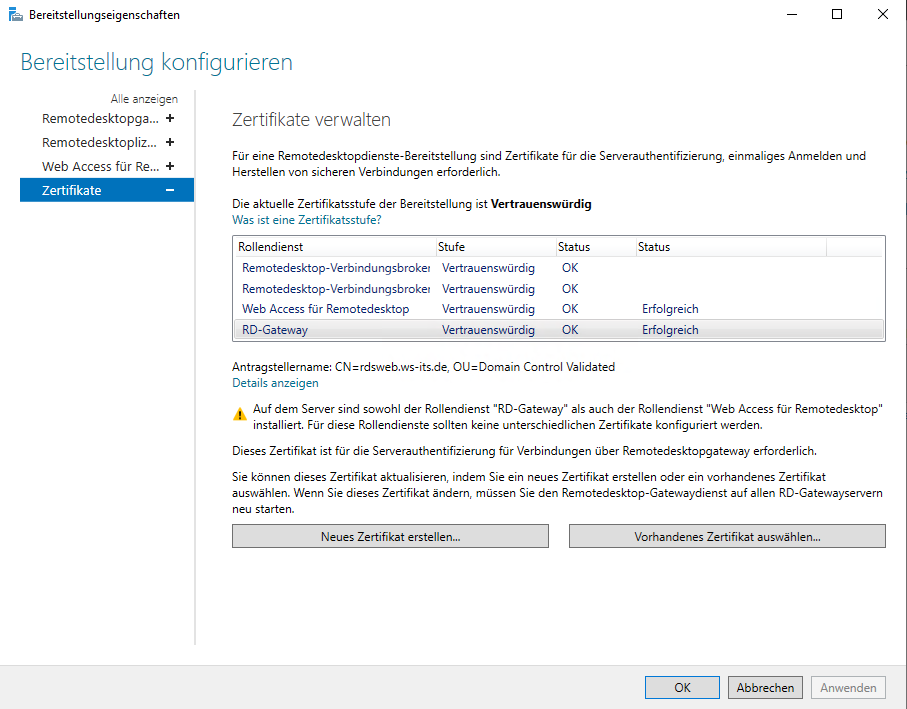 Serie „Migration auf Windows Server 2019“ – Installation eines HTML5-RDS-Servers (WS-RDS1)