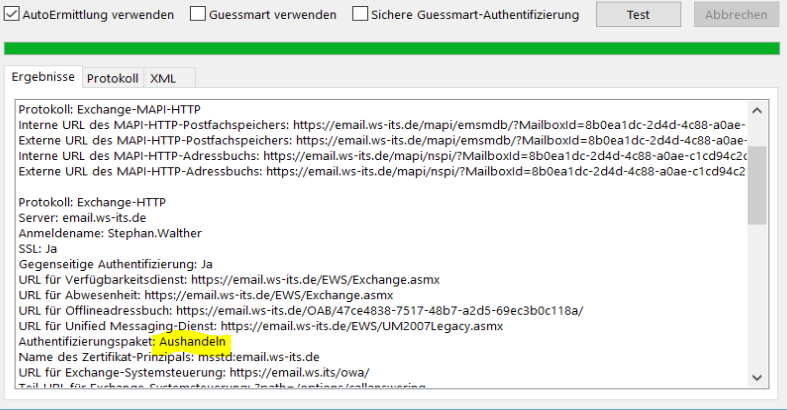 Aktivierung von Kerberos im Exchange Server 2016/2019