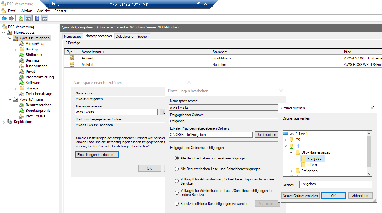 Serie „Migration auf Windows Server 2019“ – Migration der File- und Printserver mit DFSR und DFSN (WS-FS1 &#038; WS-FS2)