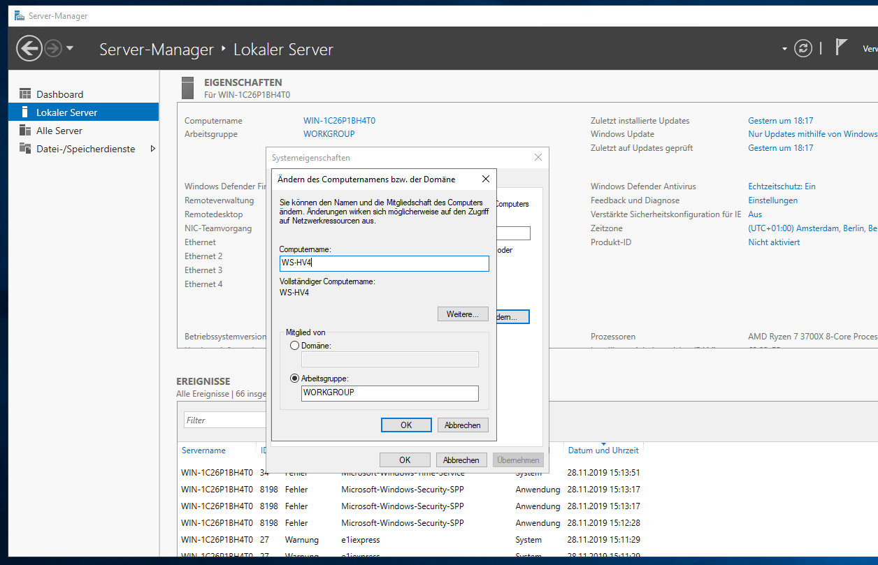 Serie „Migration auf Windows Server 2019“ – Bereitstellung des Hyper-V-Servers WS-HV4