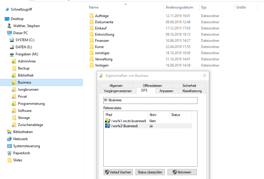 Serie „Migration auf Windows Server 2019“ – Migration der File- und Printserver mit DFSR und DFSN (WS-FS1 &#038; WS-FS2)