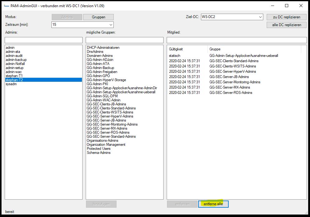 Privileged Access Management mit Just Enough Administration (Update V1.09)