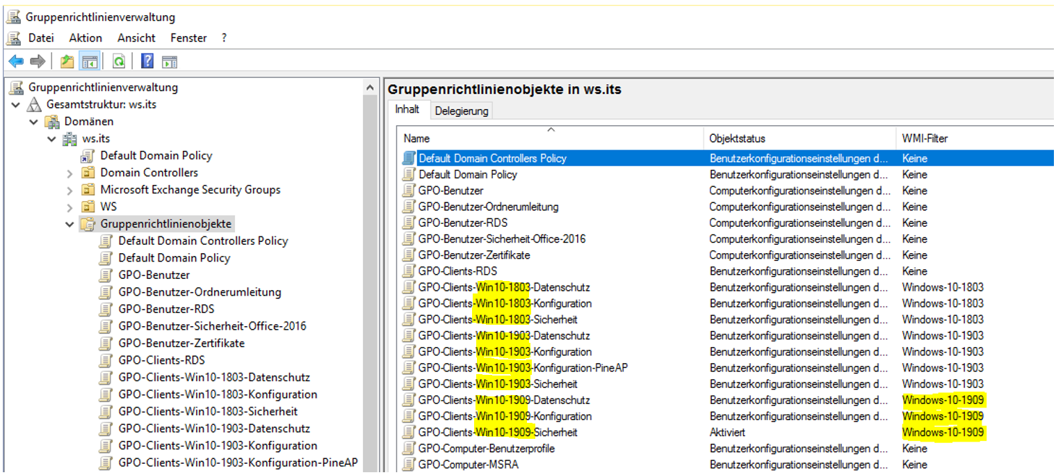 moderne GPO Versionierung am Beispiel von Windows 10 v1909