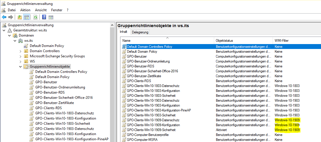 moderne GPO Versionierung am Beispiel von Windows 10 v1909