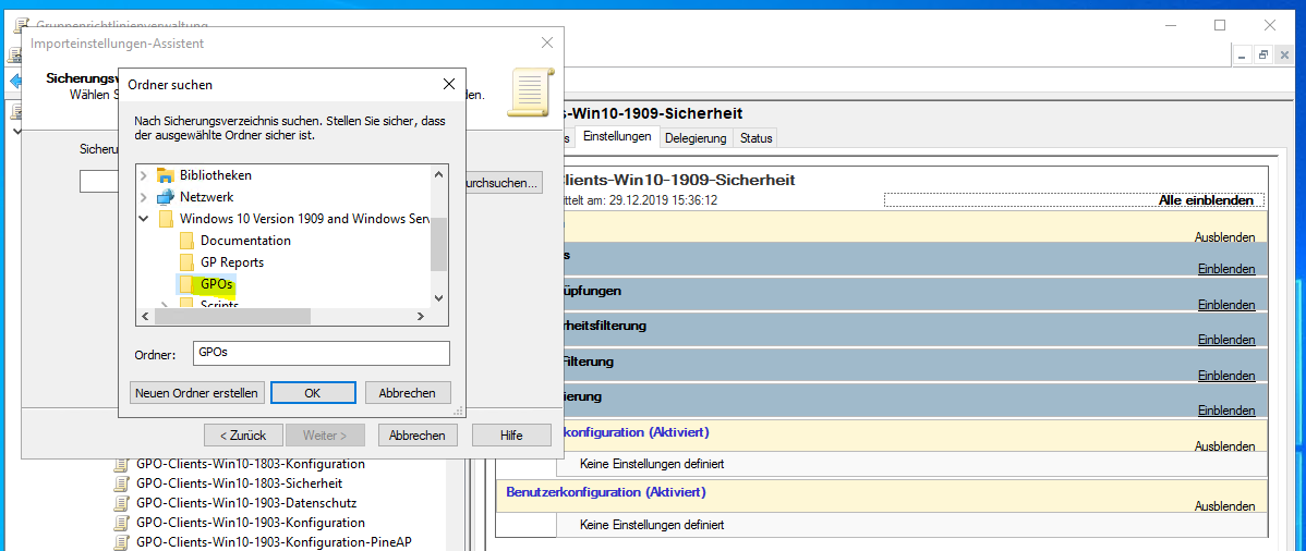 moderne GPO Versionierung am Beispiel von Windows 10 v1909