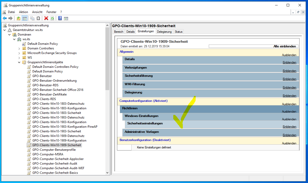 moderne GPO Versionierung am Beispiel von Windows 10 v1909