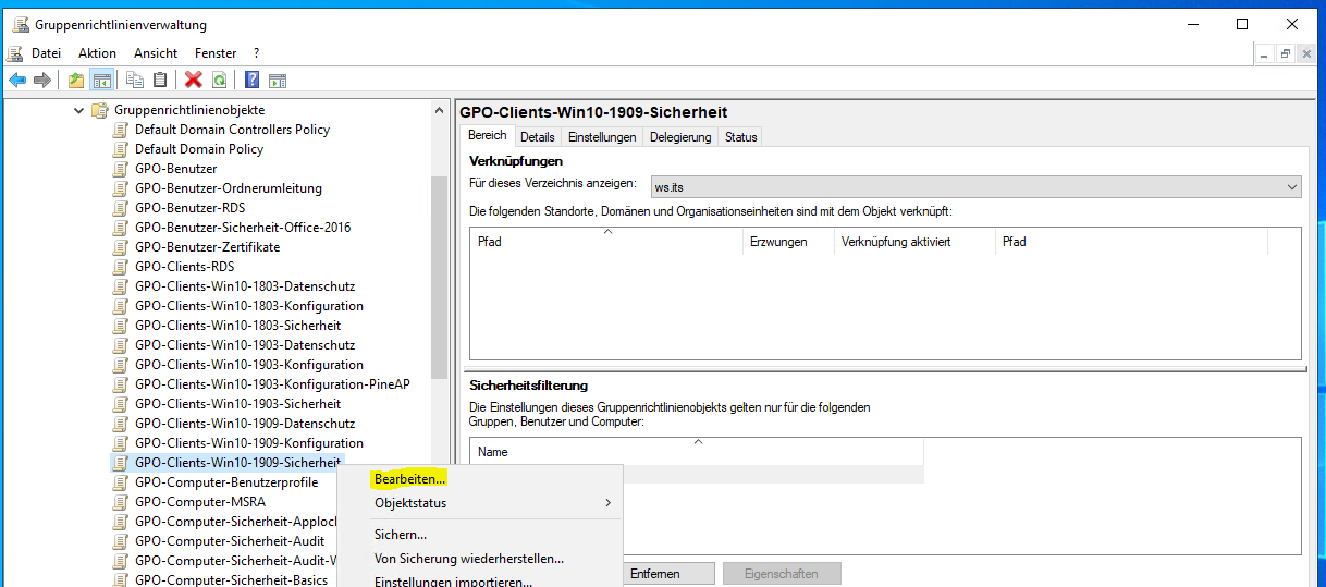 moderne GPO Versionierung am Beispiel von Windows 10 v1909