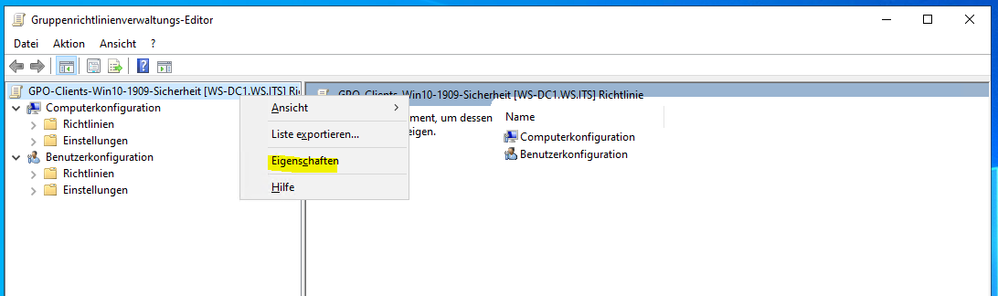 moderne GPO Versionierung am Beispiel von Windows 10 v1909