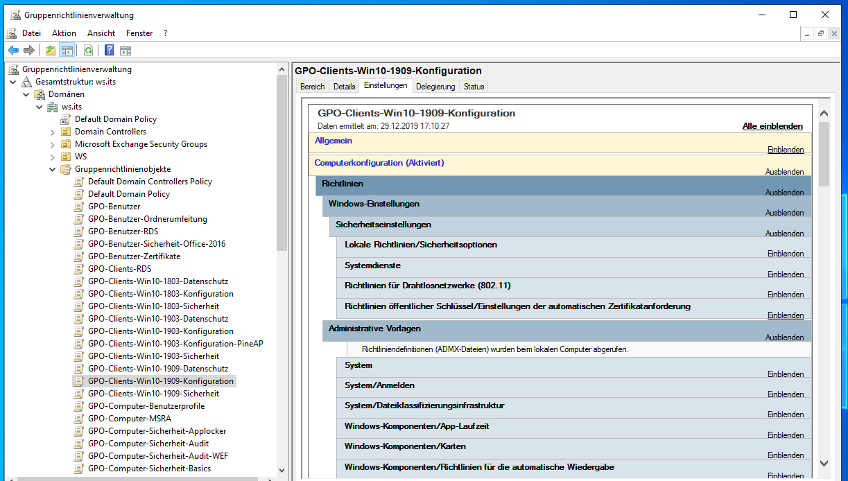 moderne GPO Versionierung am Beispiel von Windows 10 v1909