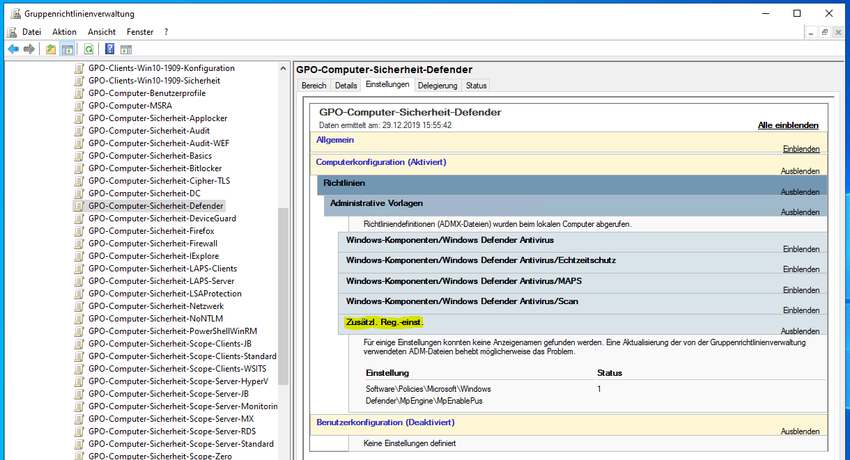 moderne GPO Versionierung am Beispiel von Windows 10 v1909