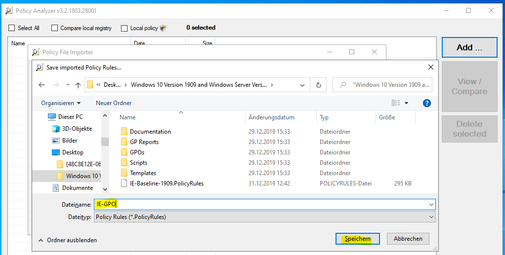 moderne GPO Versionierung am Beispiel von Windows 10 v1909