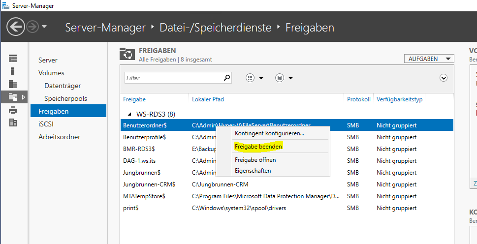 Serie „Migration auf Windows Server 2019“ – Erneuerung vom WS-RDS3 (1/2): Verschiebung der Dateidienste auf WS-FS3