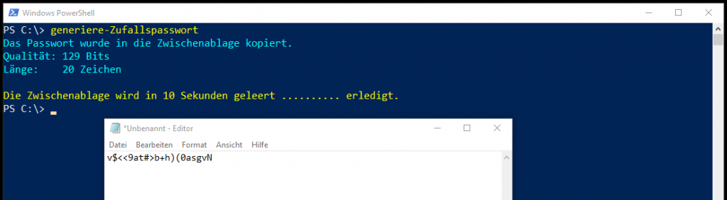 generiere-Zufallspasswort (PowerShell-Funktion)