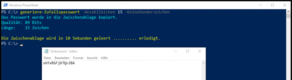 generiere-Zufallspasswort (PowerShell-Funktion)