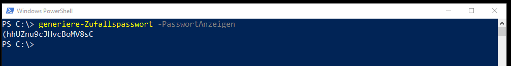 generiere-Zufallspasswort (PowerShell-Funktion)