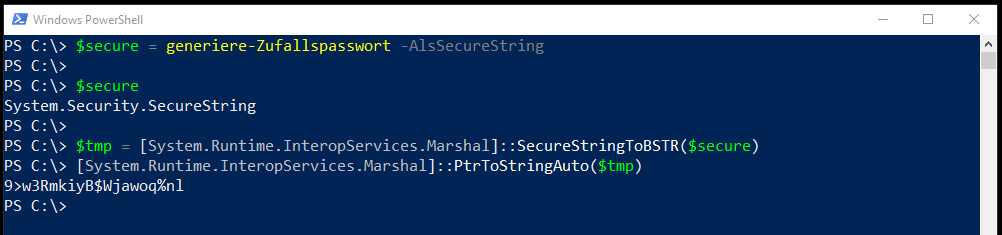 generiere-Zufallspasswort (PowerShell-Funktion)