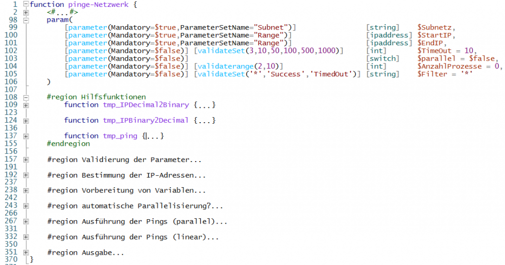 pinge-Netzwerk (PowerShell-Funktion)