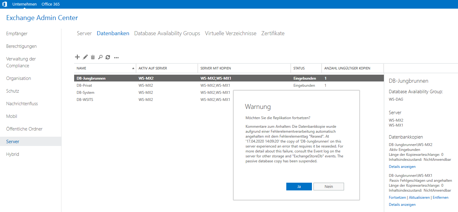 Serie „Migration auf Windows Server 2019“ – Migration eines Exchange Servers 2016 auf 2019 &#8211; Teil 2/2