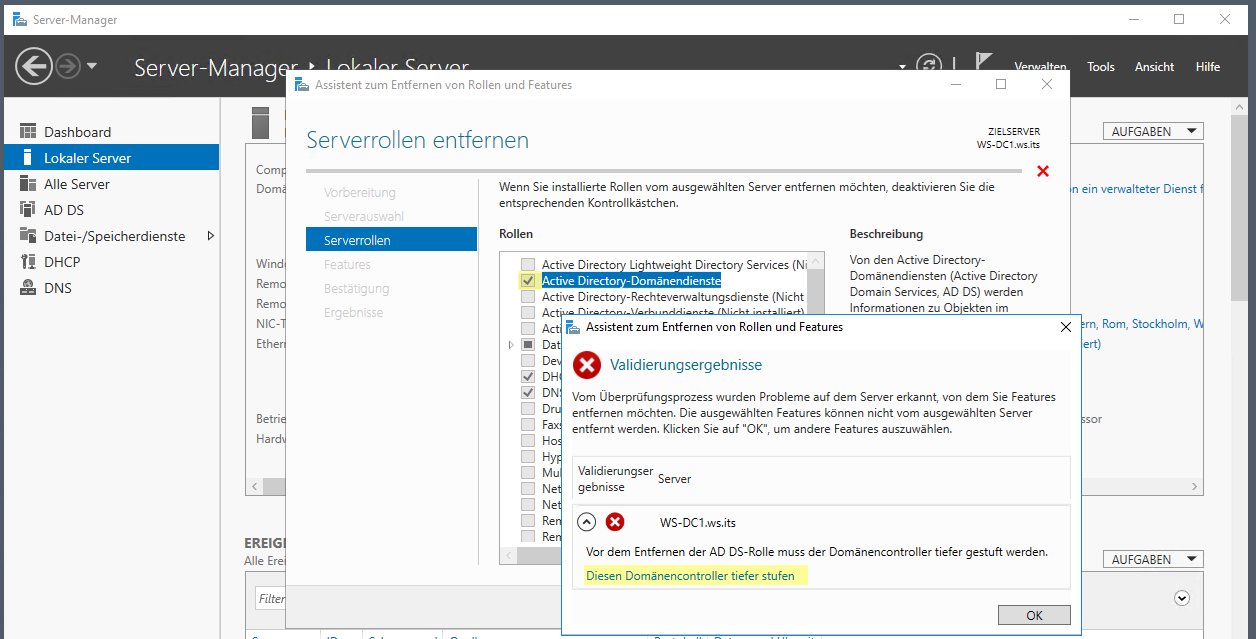 Serie „Migration auf Windows Server 2019“ – Migration des ersten Domain Controllers (WS-DC1)