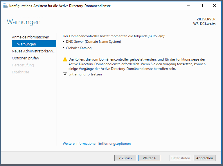 Serie „Migration auf Windows Server 2019“ – Migration des ersten Domain Controllers (WS-DC1)