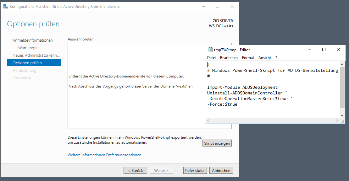 Serie „Migration auf Windows Server 2019“ – Migration des ersten Domain Controllers (WS-DC1)