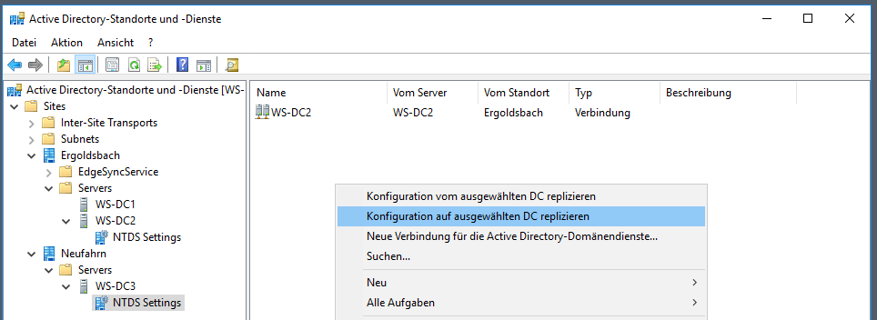 Serie „Migration auf Windows Server 2019“ – Migration des ersten Domain Controllers (WS-DC1)