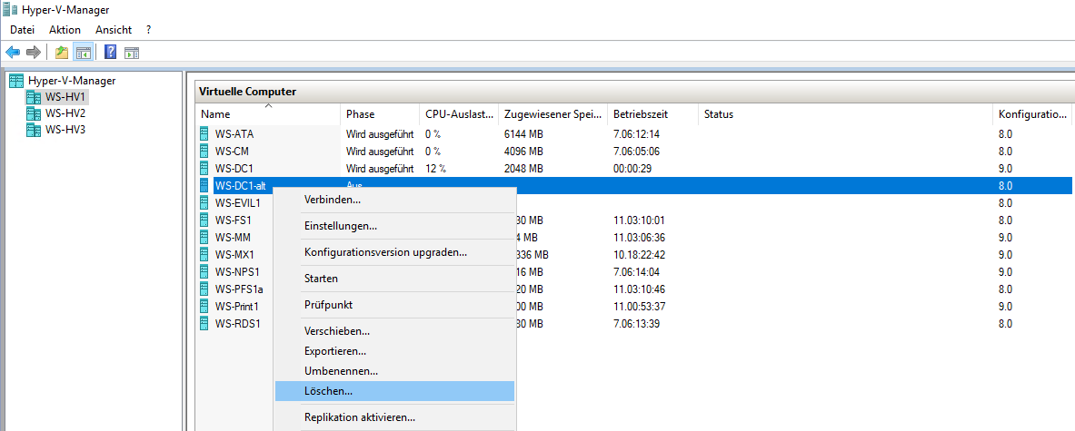 Serie „Migration auf Windows Server 2019“ – Migration des ersten Domain Controllers (WS-DC1)