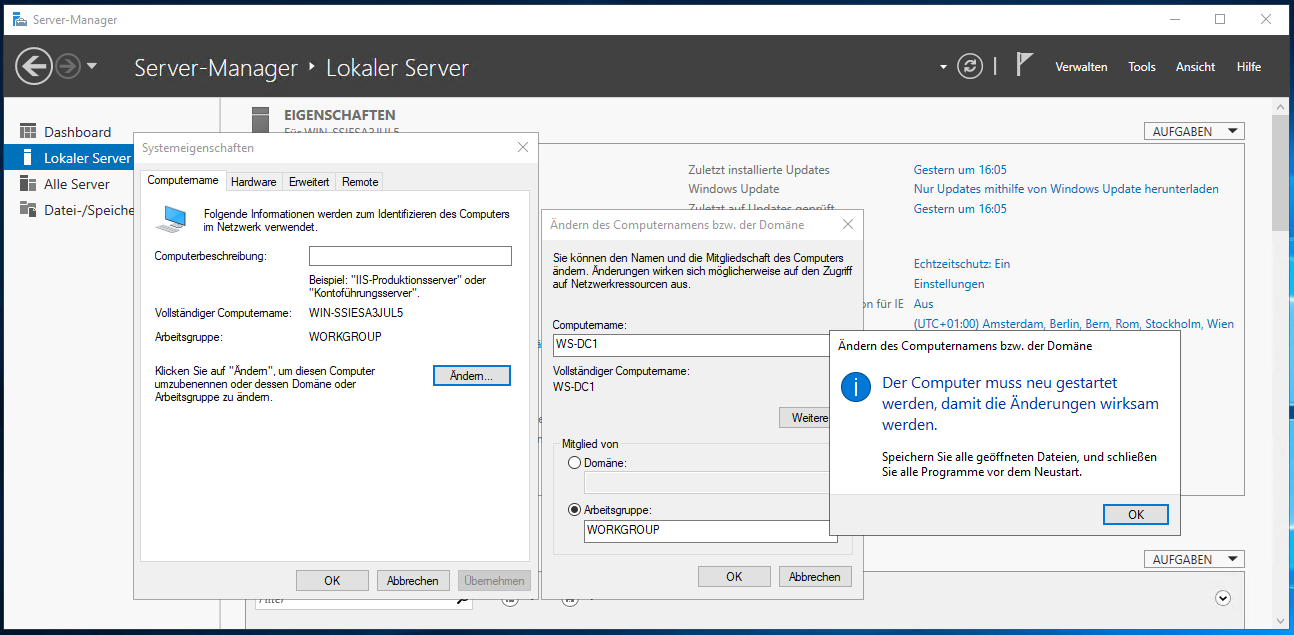 Serie „Migration auf Windows Server 2019“ – Migration des ersten Domain Controllers (WS-DC1)