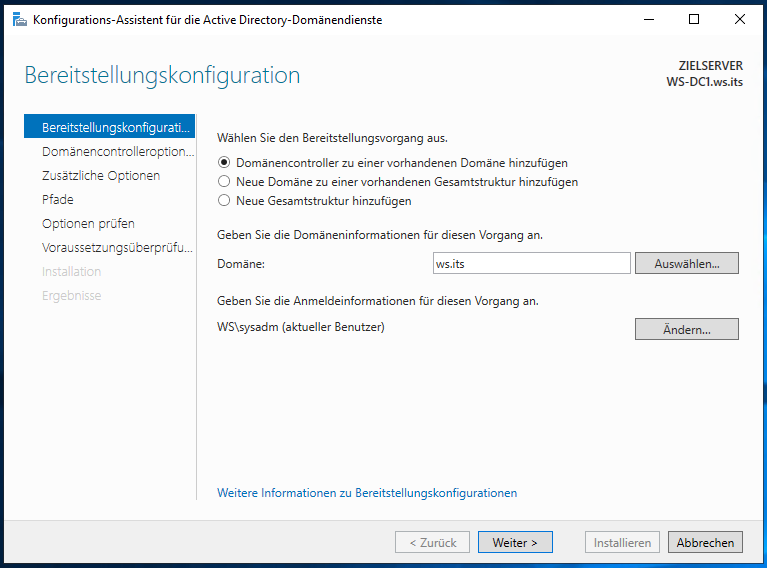 Serie „Migration auf Windows Server 2019“ – Migration des ersten Domain Controllers (WS-DC1)