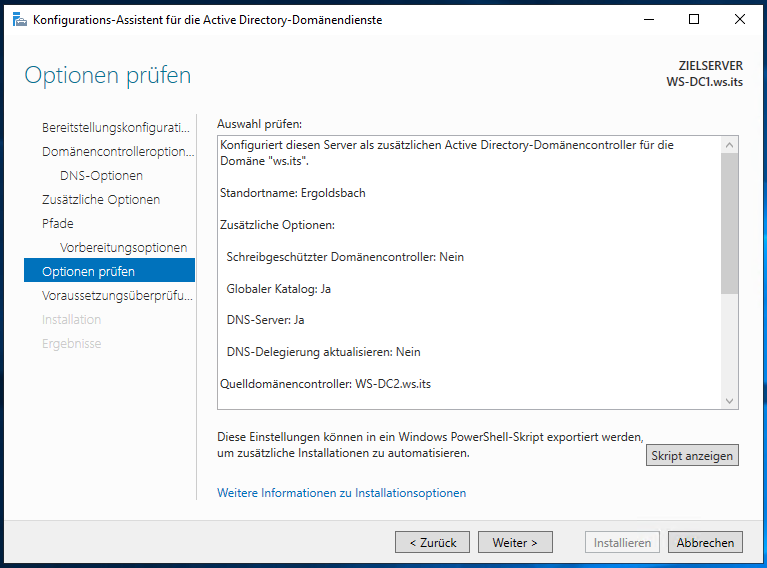 Serie „Migration auf Windows Server 2019“ – Migration des ersten Domain Controllers (WS-DC1)