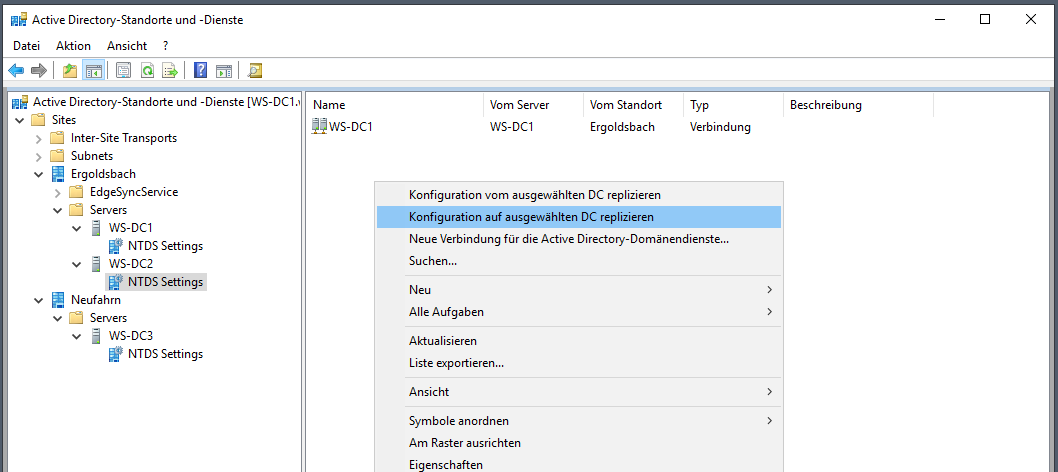 Serie „Migration auf Windows Server 2019“ – Migration des ersten Domain Controllers (WS-DC1)